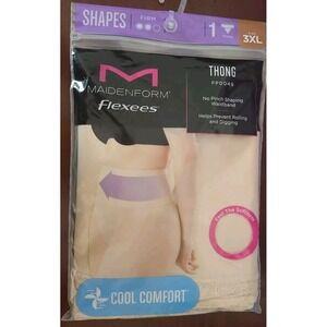 Maidenform Flexees Shapes Ultra Firm High Waist Thong  Beige 3XL